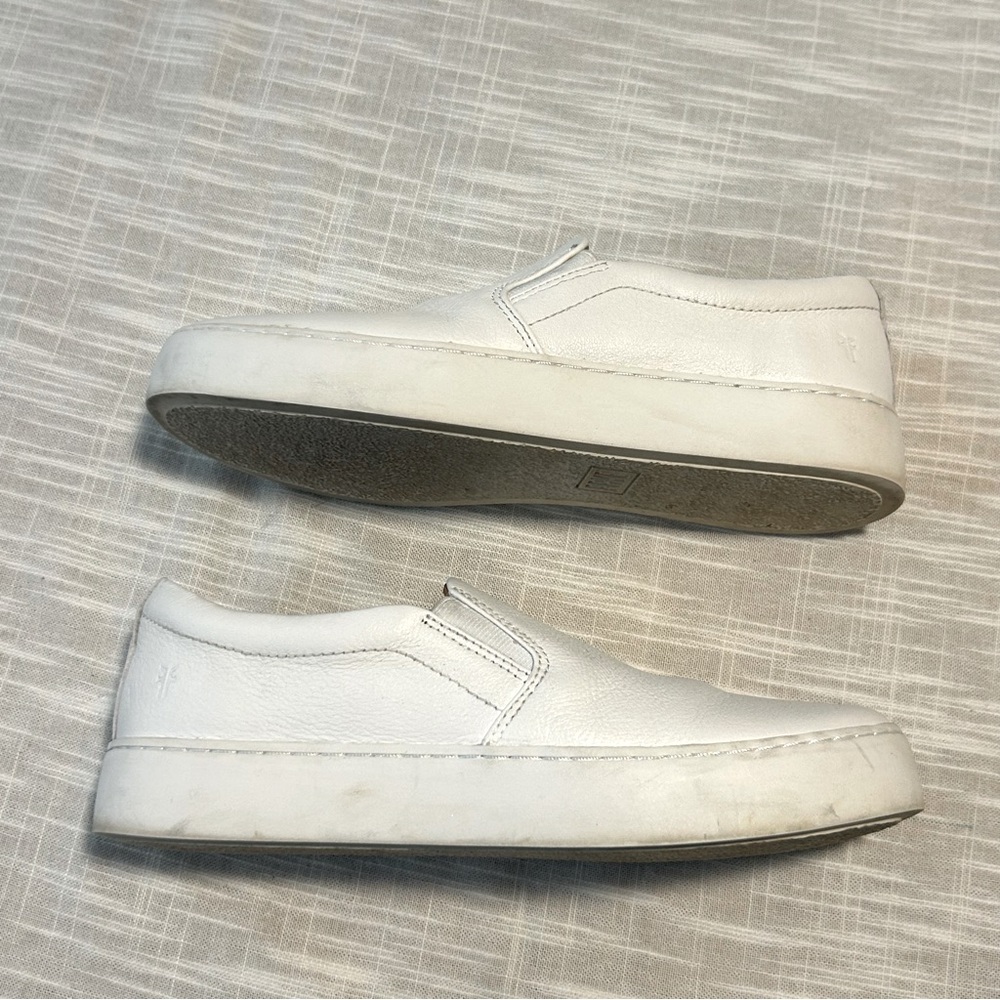 Frye White Leather Slip-On Sneakers Flats - Picture 10 of 10